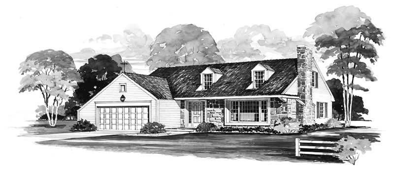 3-Bedroom, 1962 Sq Ft Cape Cod Home Plan - 137-1212 - Main Exterior
