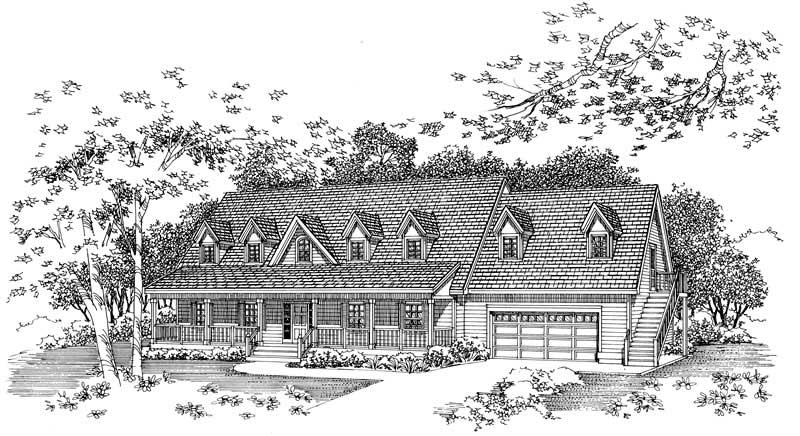 4-Bedroom, 2601 Sq Ft Country Home Plan - 137-1258 - Main Exterior