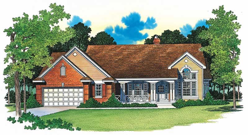 2-Bedroom, 2258 Sq Ft Country Home Plan - 137-1289 - Main Exterior