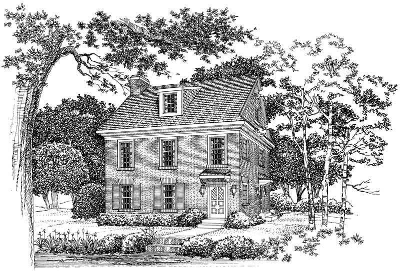 2-Bedroom, 1588 Sq Ft Colonial House Plan - 137-1293 - Front Exterior