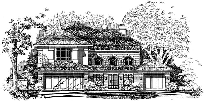 3-Bedroom, 3158 Sq Ft Mediterranean Home Plan - 137-1294 - Main Exterior