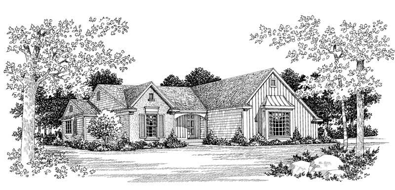 2-Bedroom, 1233 Sq Ft Country House Plan - 137-1315 - Front Exterior