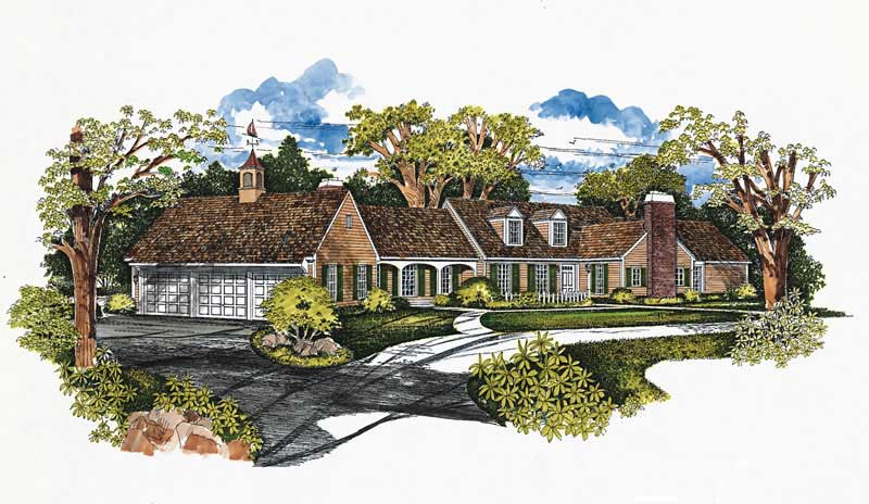 3-Bedroom, 3082 Sq Ft Ranch Home Plan - 137-1319 - Main Exterior