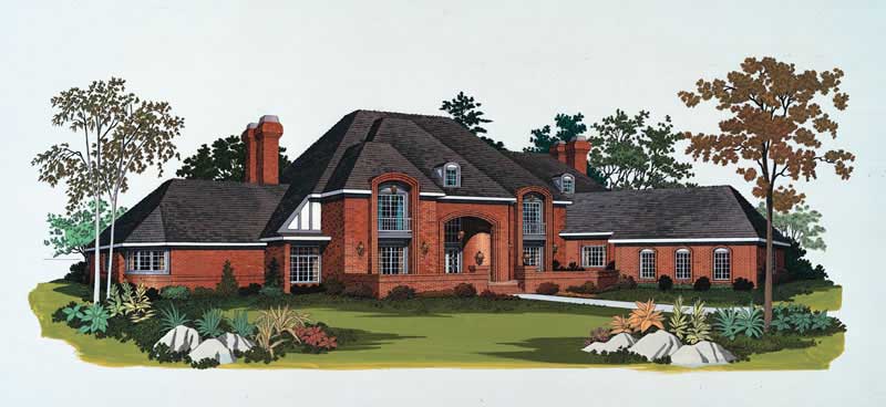 5-Bedroom, 6628 Sq Ft European House Plan - 137-1351 - Front Exterior