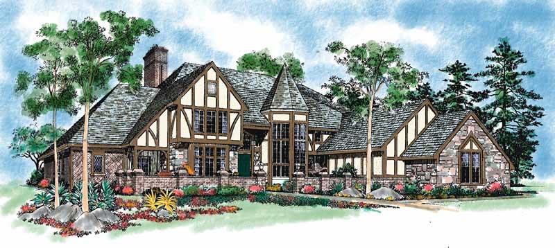 4-Bedroom, 6289 Sq Ft European Home Plan - 137-1359 - Main Exterior