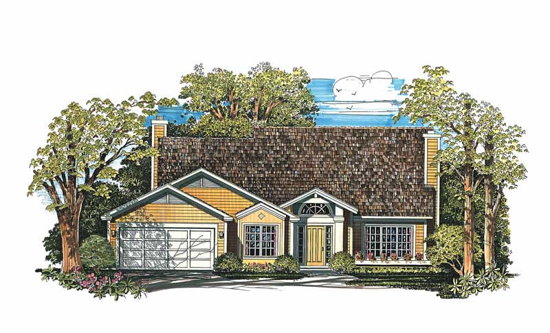 3-Bedroom, 2741 Sq Ft Country Home Plan - 137-1361 - Main Exterior