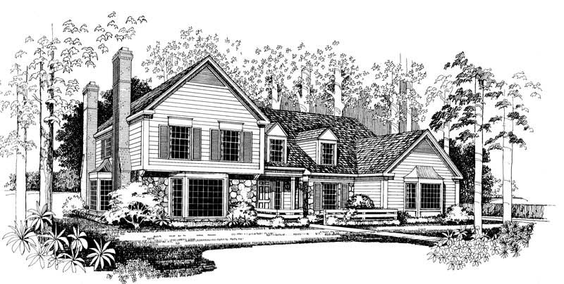 4-Bedroom, 3542 Sq Ft Colonial House Plan - 137-1367 - Front Exterior