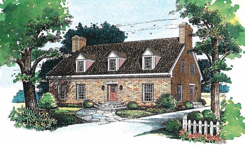 3-Bedroom, 2565 Sq Ft Cape Cod Home Plan - 137-1371 - Main Exterior