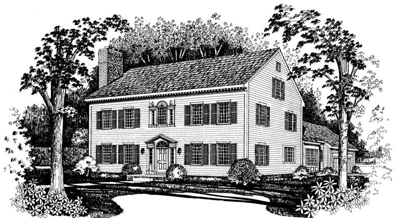 3-Bedroom, 3782 Sq Ft Colonial Home Plan - 137-1430 - Main Exterior