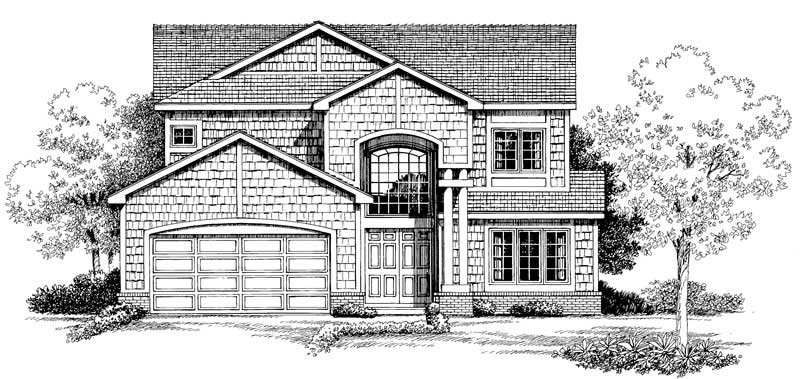 4-Bedroom, 2745 Sq Ft Traditional Home Plan - 137-1432 - Main Exterior