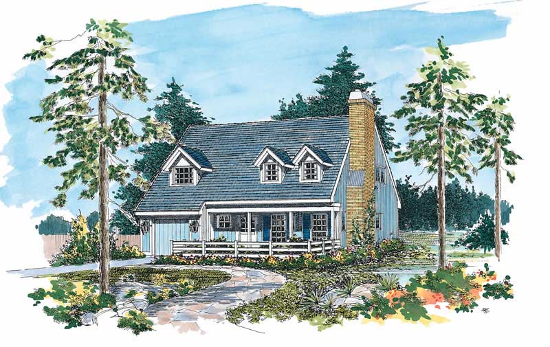 2-Bedroom, 1287 Sq Ft Country Home Plan - 137-1447 - Main Exterior
