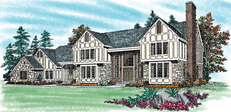 4-Bedroom, 4496 Sq Ft European Home Plan - 137-1451 - Main Exterior