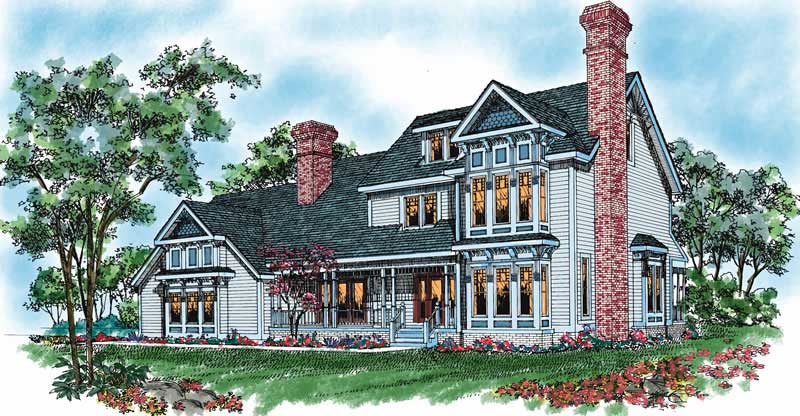 4-Bedroom, 3264 Sq Ft Victorian Home Plan - 137-1475 - Main Exterior
