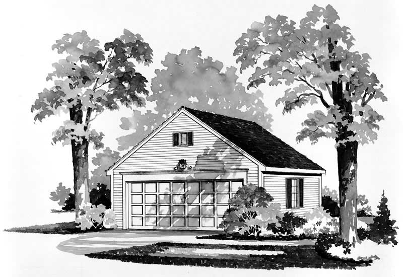 1-Bedroom, 528 Sq Ft Garage House Plan - 137-1512 - Front Exterior