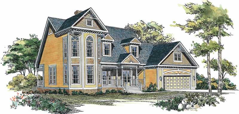 3-Bedroom, 2522 Sq Ft Victorian House Plan - 137-1520 - Front Exterior