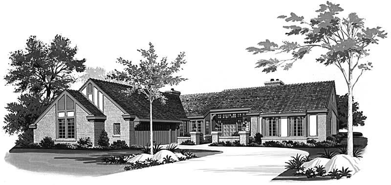 3-Bedroom, 2919 Sq Ft Ranch Home Plan - 137-1539 - Main Exterior