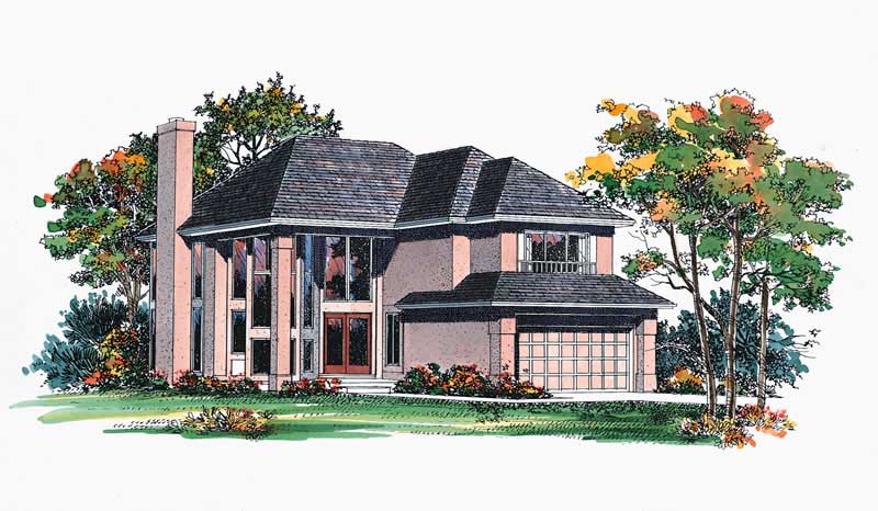 4-Bedroom, 2319 Sq Ft Contemporary House Plan - 137-1543 - Front Exterior