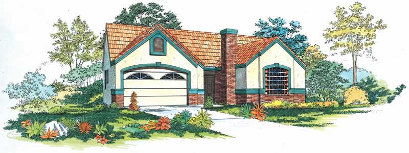 3-Bedroom, 1375 Sq Ft Bungalow Home Plan - 137-1566 - Main Exterior