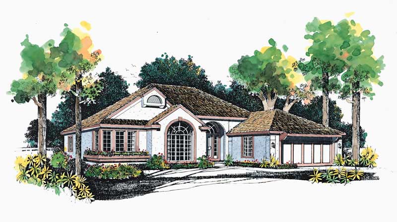 3-Bedroom, 1981 Sq Ft Ranch House Plan - 137-1577 - Front Exterior