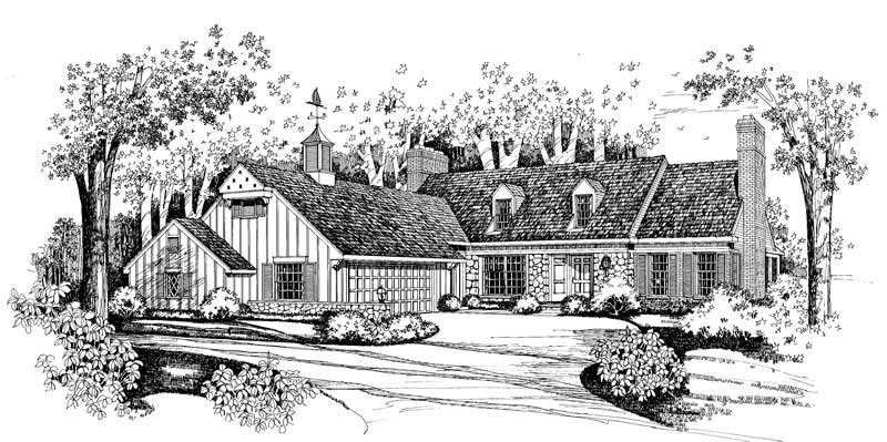 3-Bedroom, 1926 Sq Ft Country House Plan - 137-1579 - Front Exterior