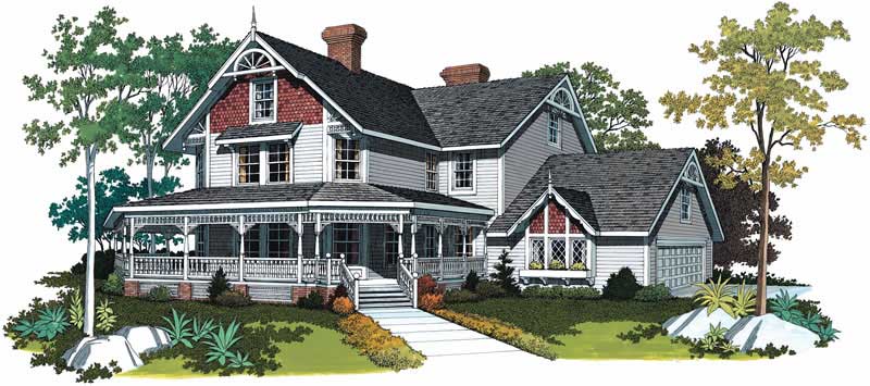 5-Bedroom, 3722 Sq Ft Victorian Home Plan - 137-1603 - Main Exterior
