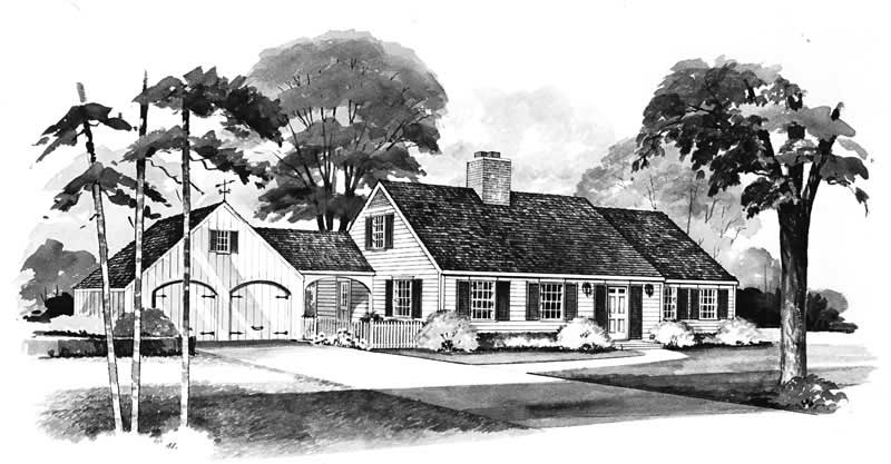 4-Bedroom, 1771 Sq Ft Cape Cod Home Plan - 137-1610 - Main Exterior