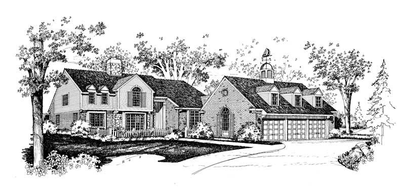4-Bedroom, 5084 Sq Ft Colonial House Plan - 137-1615 - Front Exterior