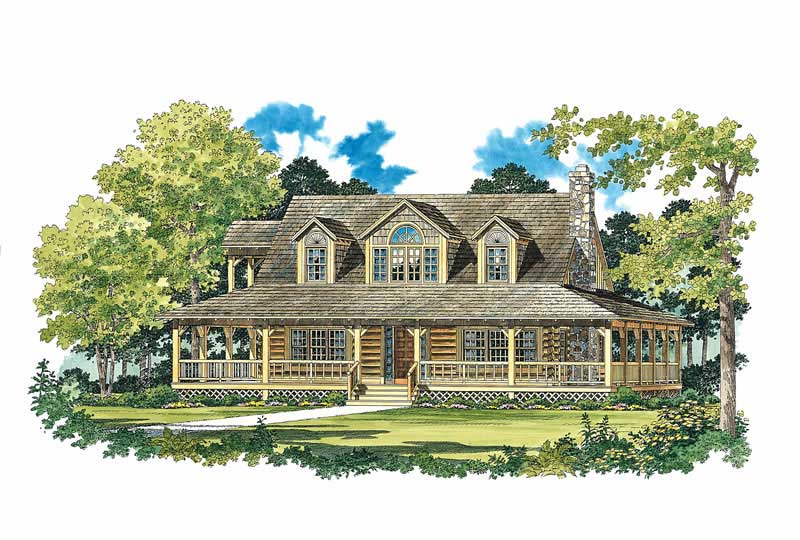 3-Bedroom, 1669 Sq Ft Country House Plan - 137-1618 - Front Exterior