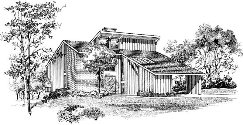 4-Bedroom, 2537 Sq Ft Contemporary House Plan - 137-1675 - Front Exterior