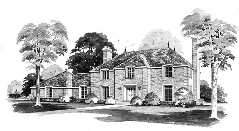 4-Bedroom, 3433 Sq Ft European Home Plan - 137-1739 - Main Exterior