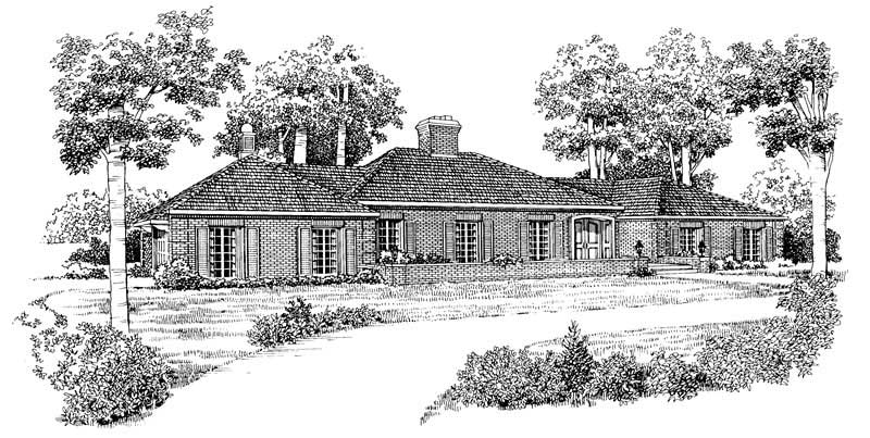 4-Bedroom, 2646 Sq Ft Ranch Home Plan - 137-1763 - Main Exterior