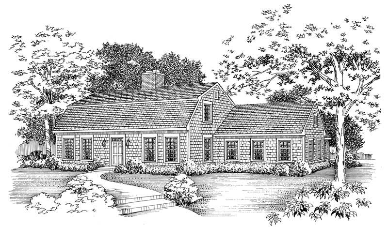 3-Bedroom, 2367 Sq Ft Cape Cod Home Plan - 137-1790 - Main Exterior