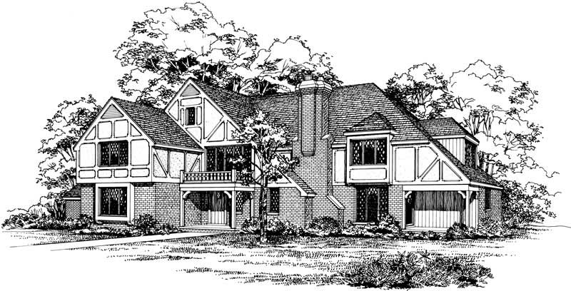 5-Bedroom, 3671 Sq Ft European House Plan - 137-1794 - Front Exterior