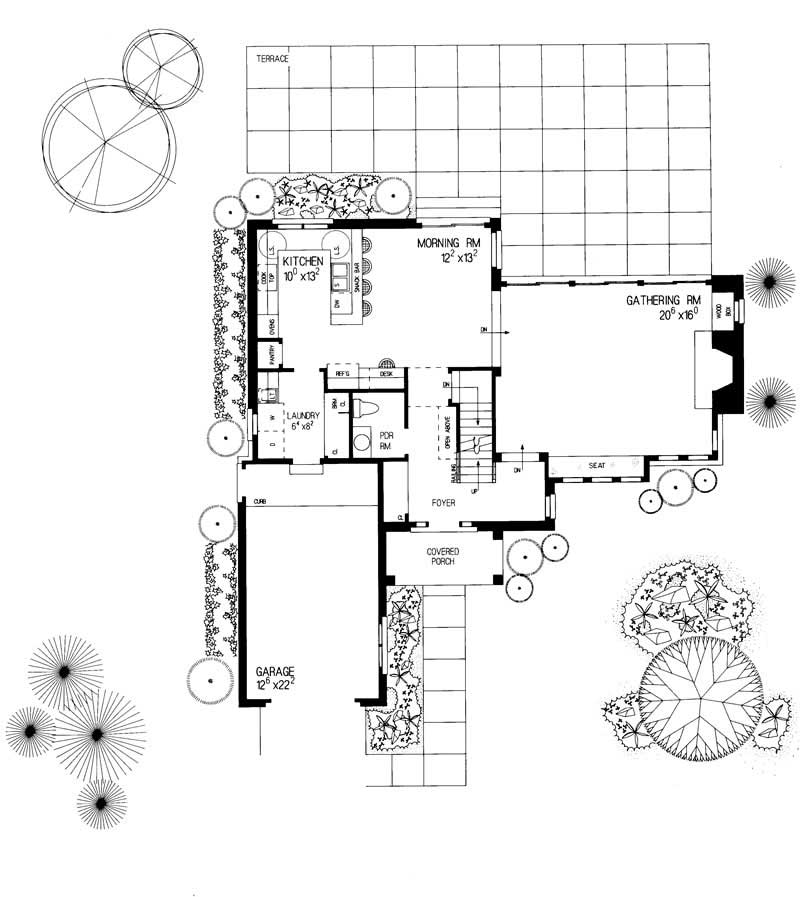 View of European House Plans - Home Design HW-2491 # 17456