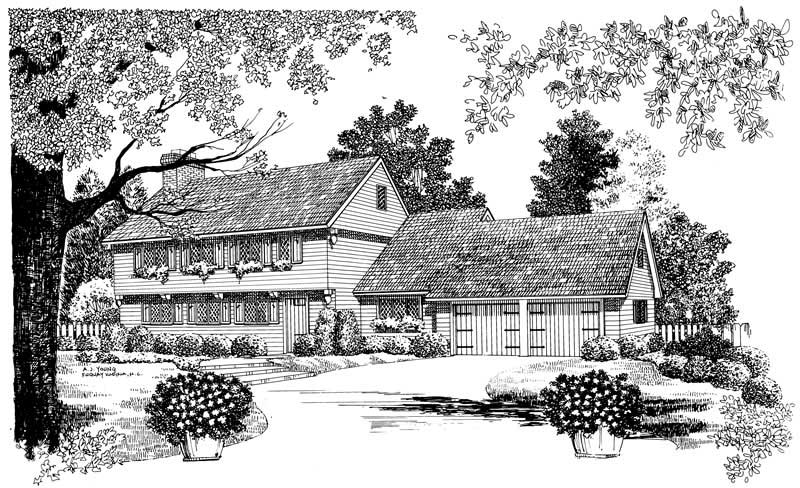 4-Bedroom, 2455 Sq Ft Colonial House Plan - 137-1832 - Front Exterior