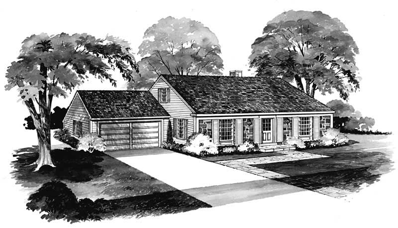 3-Bedroom, 1558 Sq Ft Cape Cod House Plan - 137-1833 - Front Exterior