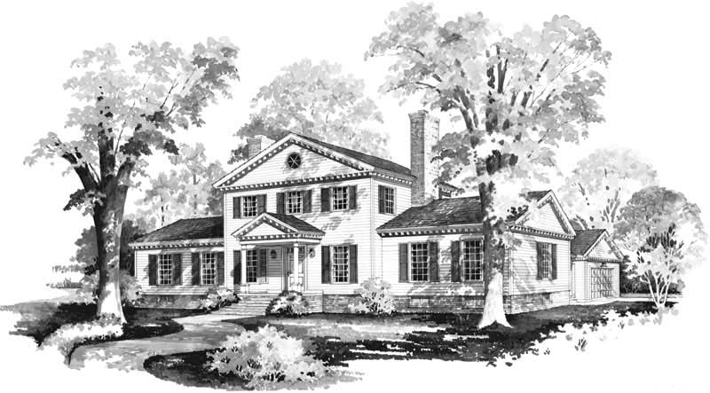 4-Bedroom, 2524 Sq Ft Colonial House Plan - 137-1836 - Front Exterior