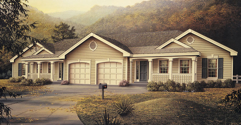 6-Bedroom, 2318 Sq Ft Duplex/Multi-Unit House Plan - 138-1051 - Front Exterior