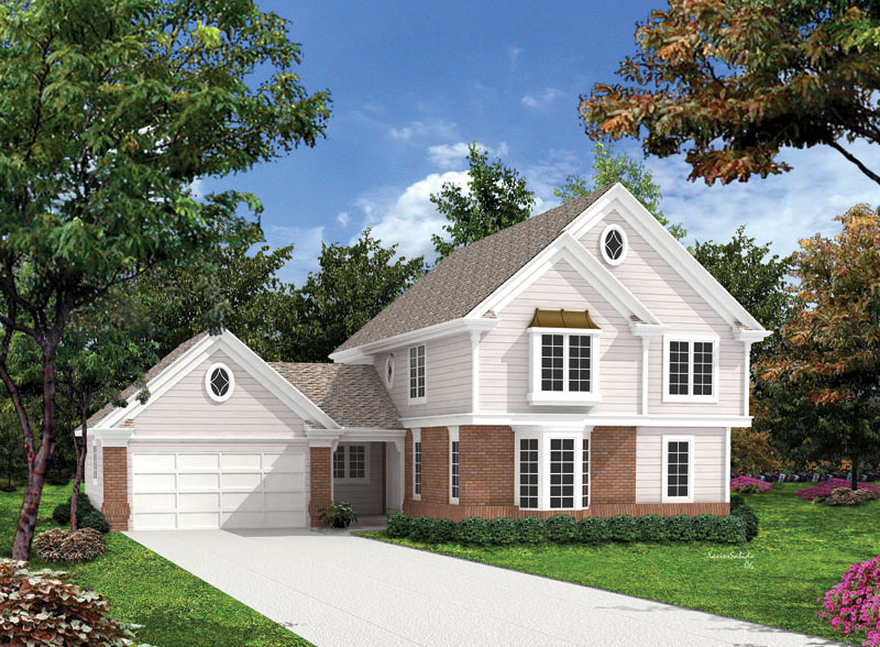 5-Bedroom, 2012 Sq Ft Traditional Home Plan - 138-1065 - Main Exterior