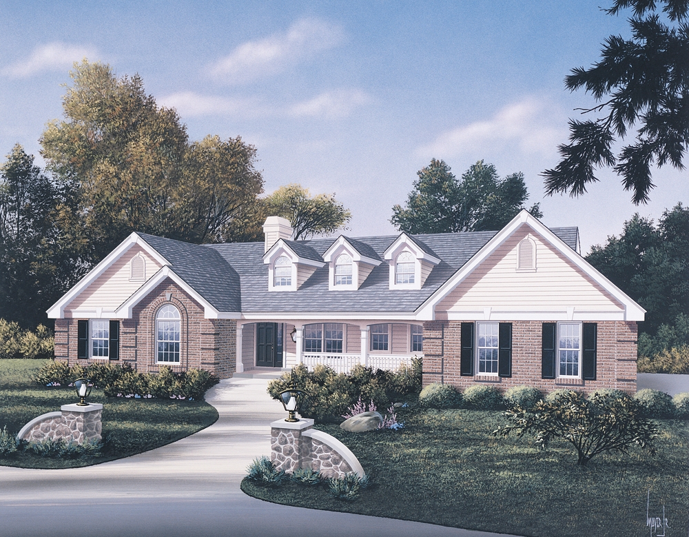 4-Bedroom, 1978 Sq Ft Traditional Home Plan - 138-1106 - Main Exterior