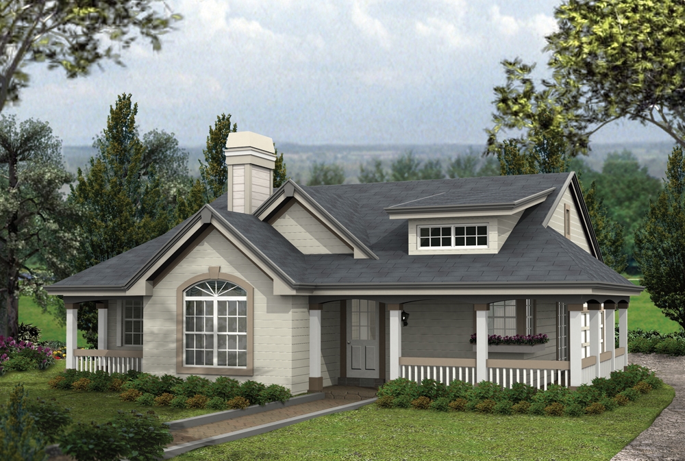2-Bedroom, 1316 Sq Ft Cottage House Plan - 138-1164 - Front Exterior