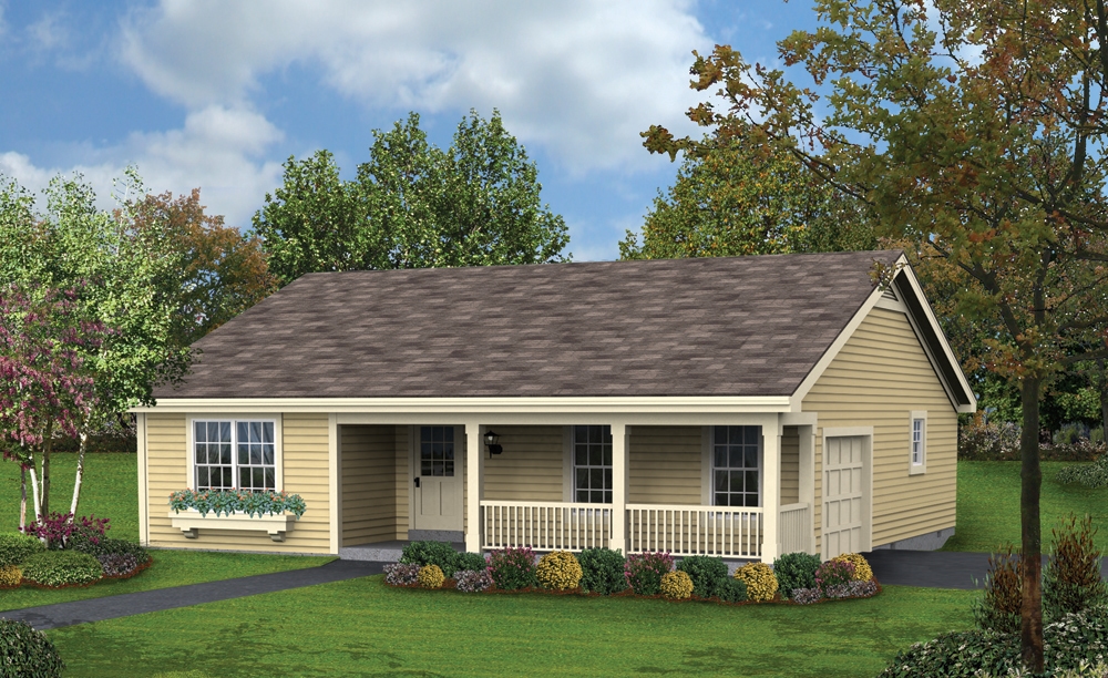 3-Bedroom, 1196 Sq Ft Ranch House Plan - 138-1185 - Front Exterior