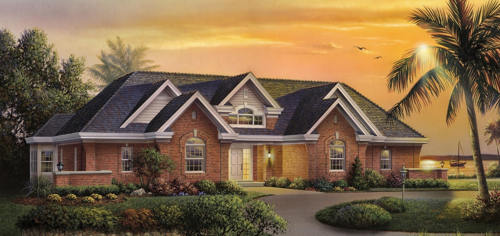 3-Bedroom, 2210 Sq Ft Ranch Home Plan - 138-1197 - Main Exterior