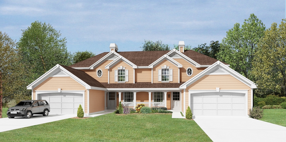 6-Bedroom, 3056 Sq Ft Multi-Unit Home Plan - 138-1206 - Main Exterior