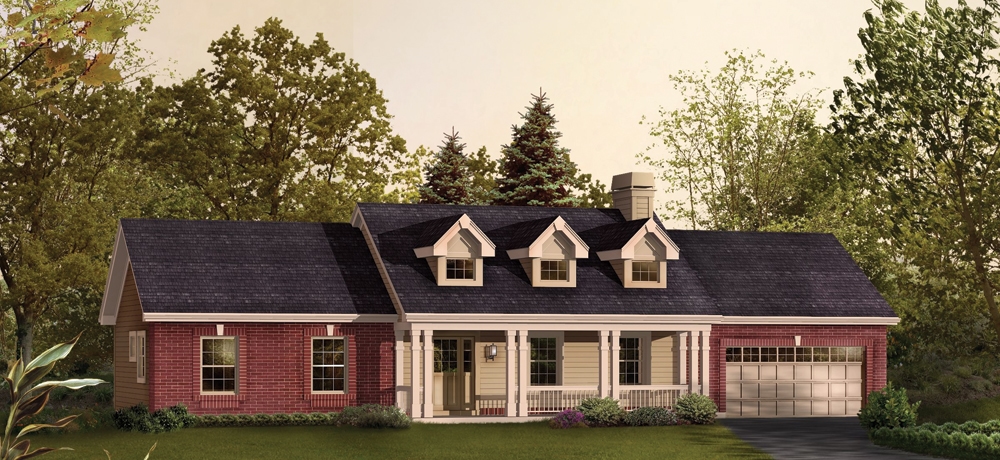 3-Bedroom, 1420 Sq Ft Ranch House Plan - 138-1207 - Front Exterior