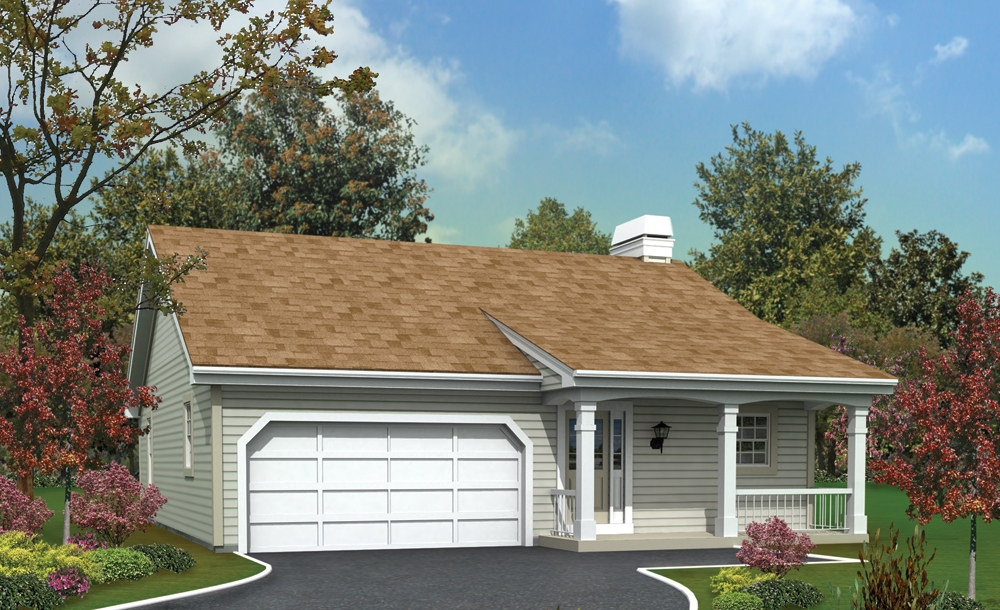 3-Bedroom, 1171 Sq Ft Ranch Home Plan - 138-1225 - Main Exterior