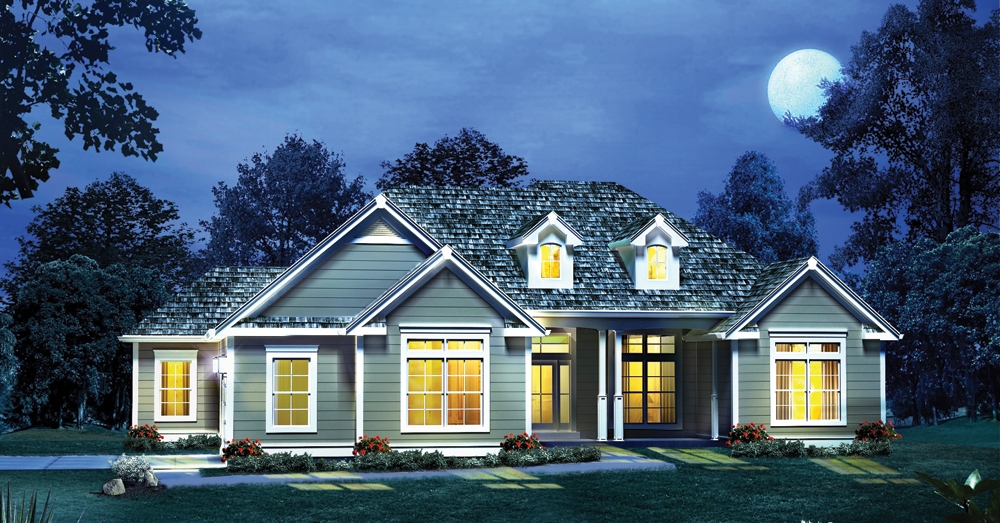 4-Bedroom, 2241 Sq Ft Country Home Plan - 138-1290 - Main Exterior