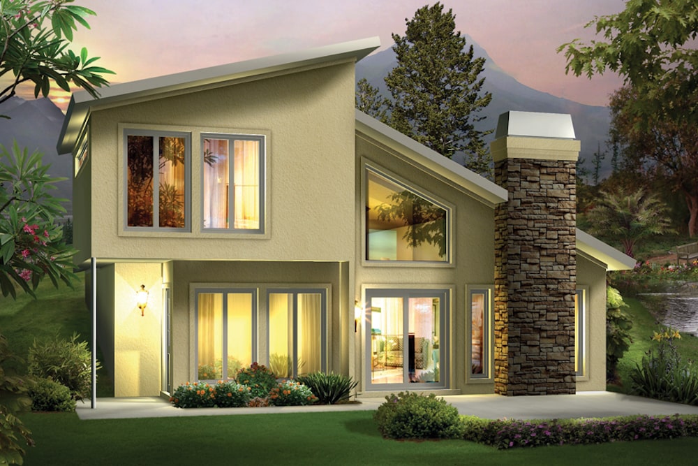 2-Bedroom, 1105 Sq Ft Modern House Plan - 138-1306 - Front Exterior