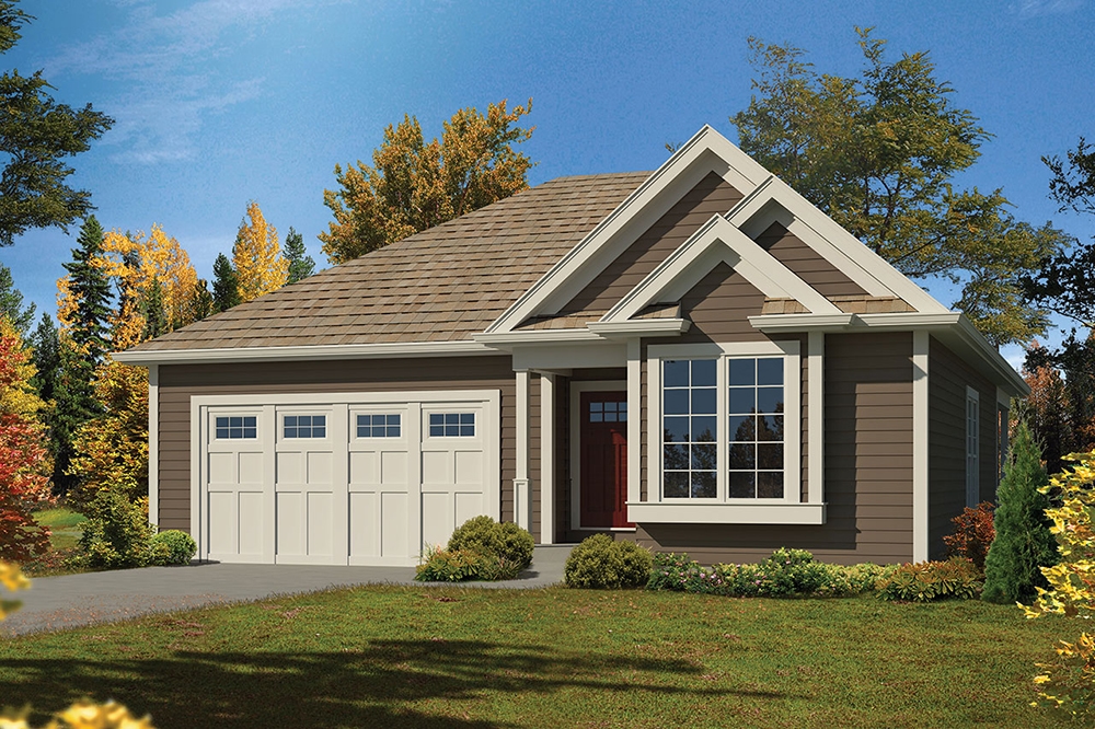 2-Bedroom, 1366 Sq Ft Country Home Plan - 138-1343 - Main Exterior