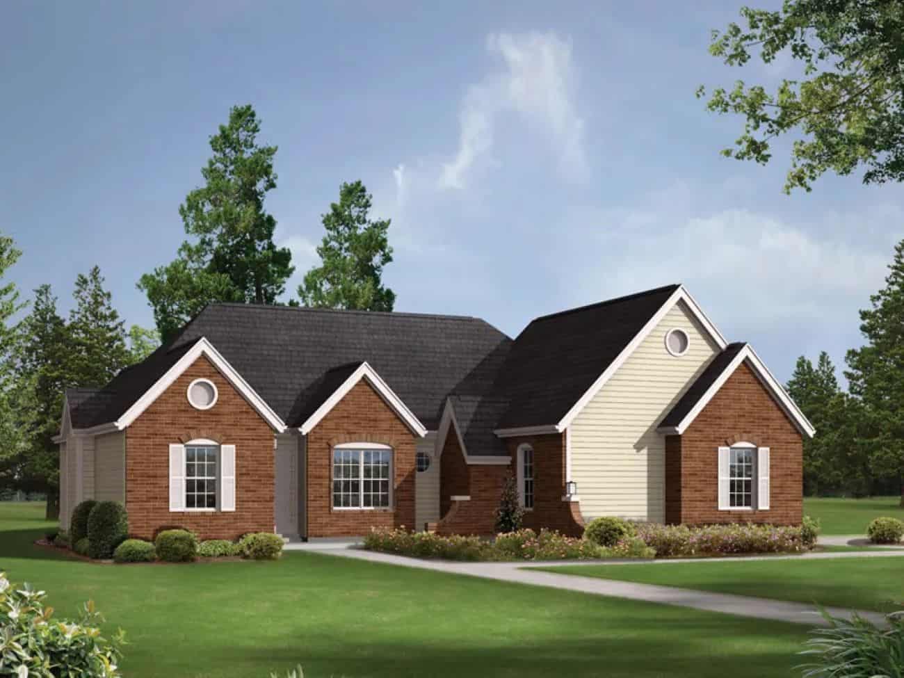 Ranch Home Plan - 3 Bedrms, 2 Baths - 1375 Sq Ft - #138-1443
